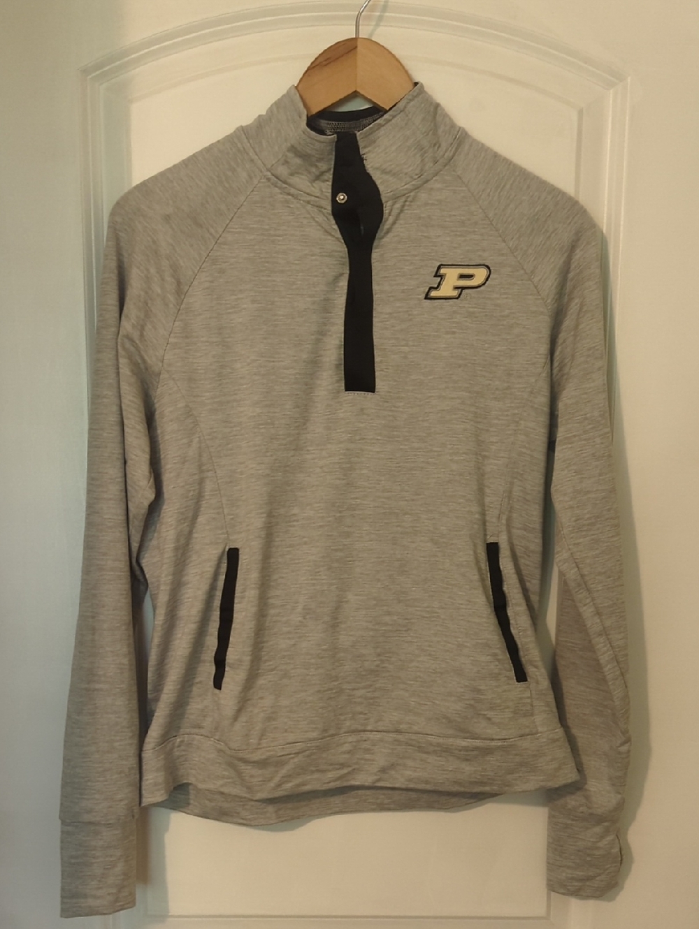 Purdue Boilermakers Colosseum Light Gray Quarter-Zip Pullover with Black Trim